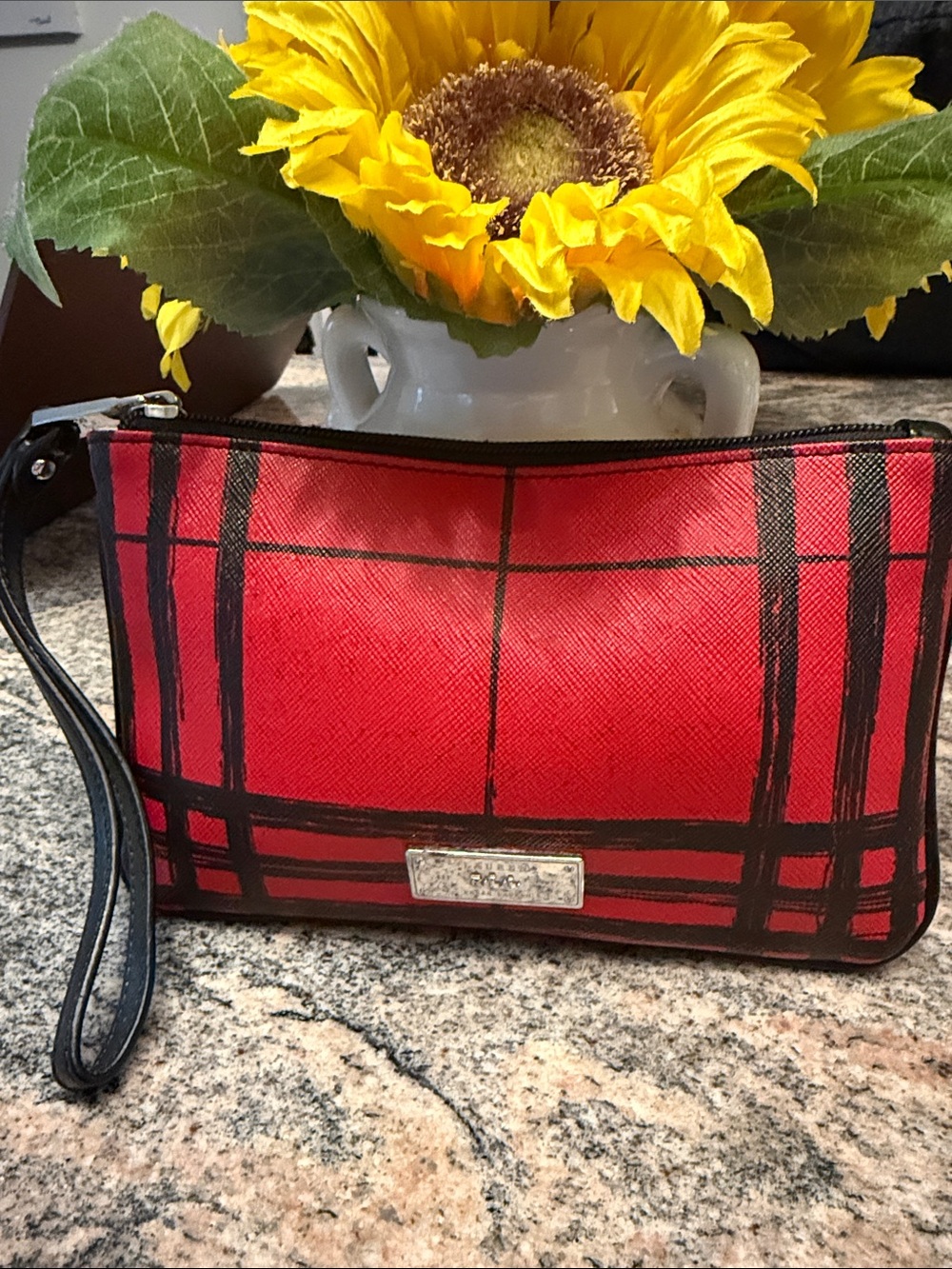 Polo by Ralph Lauren Red and Black Plaid Wristlet Clutch